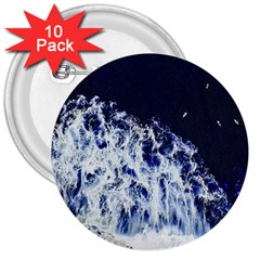 Blue Waves Sea 3  Buttons (10 Pack)  by snowwhitegirl