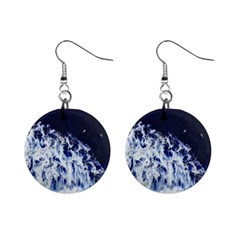 Blue Waves Sea Mini Button Earrings by snowwhitegirl