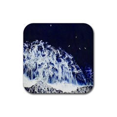 Blue Waves Sea Rubber Coaster (square)  by snowwhitegirl