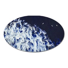 Blue Waves Sea Oval Magnet by snowwhitegirl