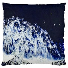 Blue Waves Sea Large Cushion Case (two Sides) by snowwhitegirl