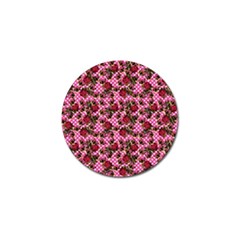 Lazy Cat Floral Pattern Pink Polka Golf Ball Marker by snowwhitegirl