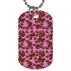 Lazy Cat Floral Pattern Pink Polka Dog Tag (two Sides) by snowwhitegirl