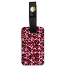 Lazy Cat Floral Pattern Pink Polka Luggage Tags (one Side)  by snowwhitegirl