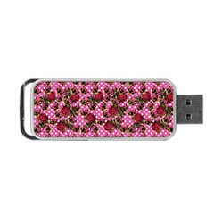 Lazy Cat Floral Pattern Pink Polka Portable Usb Flash (two Sides) by snowwhitegirl