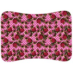 Lazy Cat Floral Pattern Pink Polka Velour Seat Head Rest Cushion by snowwhitegirl