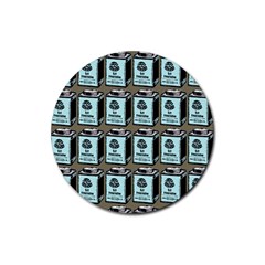 Vintage Can Rubber Coaster (round)  by snowwhitegirl