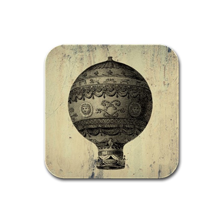 Vintage Air Balloon Rubber Square Coaster (4 pack) 