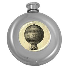 Vintage Air Balloon Round Hip Flask (5 Oz) by snowwhitegirl