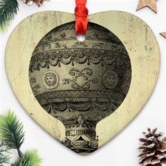 Vintage Air Balloon Heart Ornament (two Sides) by snowwhitegirl