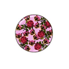 Lazy Cat Floral Pattern Pink Hat Clip Ball Marker