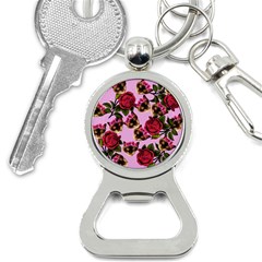 Lazy Cat Floral Pattern Pink Bottle Opener Key Chains by snowwhitegirl