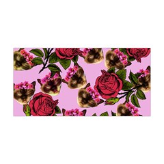 Lazy Cat Floral Pattern Pink Yoga Headband by snowwhitegirl