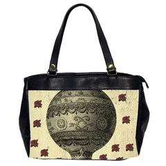 Vintage Air Balloon With Roses Oversize Office Handbag (2 Sides) by snowwhitegirl