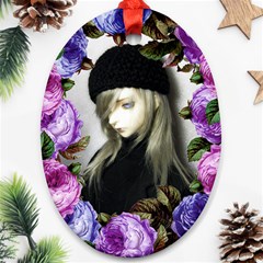 Doll Floral Oval Ornament (two Sides) by snowwhitegirl