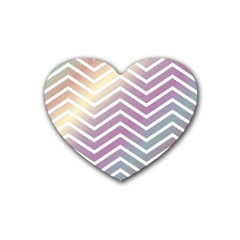 Ombre Zigzag 01 Rubber Coaster (heart)  by snowwhitegirl