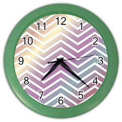 Ombre Zigzag 01 Color Wall Clock by snowwhitegirl