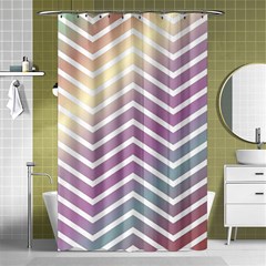 Ombre Zigzag 01 Shower Curtain 48  X 72  (small)  by snowwhitegirl