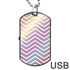 Ombre Zigzag 01 Dog Tag Usb Flash (two Sides) by snowwhitegirl