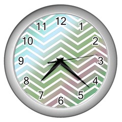 Ombre Zigzag 02 Wall Clock (silver)