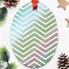 Ombre Zigzag 02 Oval Ornament (two Sides)