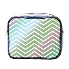 Ombre Zigzag 02 Mini Toiletries Bag (one Side) by snowwhitegirl