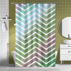 Ombre Zigzag 02 Shower Curtain 48  X 72  (small)  by snowwhitegirl