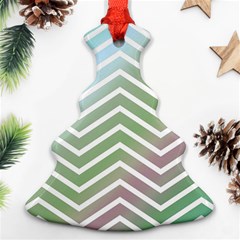 Ombre Zigzag 02 Christmas Tree Ornament (two Sides) by snowwhitegirl