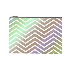 Ombre Zigzag 03 Cosmetic Bag (large) by snowwhitegirl