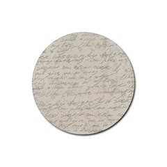 Handwritten Letter 2 Rubber Round Coaster (4 Pack)  by vintage2030