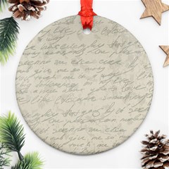 Handwritten Letter 2 Round Ornament (two Sides) by vintage2030