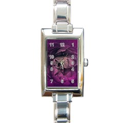 Wonderful Flower In Ultra Violet Colors Rectangle Italian Charm Watch by FantasyWorld7