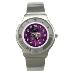 Wonderful Flower In Ultra Violet Colors Stainless Steel Watch by FantasyWorld7