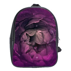 Wonderful Flower In Ultra Violet Colors School Bag (large) by FantasyWorld7