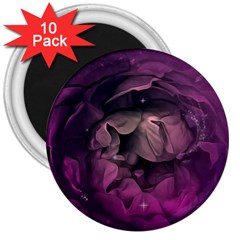 Wonderful Flower In Ultra Violet Colors 3  Magnets (10 Pack)  by FantasyWorld7