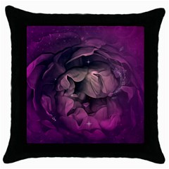 Wonderful Flower In Ultra Violet Colors Throw Pillow Case (black) by FantasyWorld7