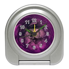 Wonderful Flower In Ultra Violet Colors Travel Alarm Clock by FantasyWorld7