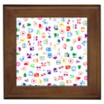 Colorful Abstract Symbols Framed Tiles Front