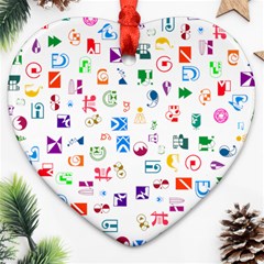 Colorful Abstract Symbols Ornament (heart) by FunnyCow