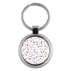 Colorful Abstract Symbols Key Chains (round) 