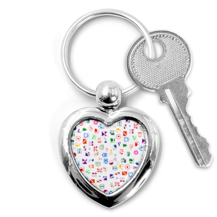 Colorful Abstract Symbols Key Chains (Heart) 