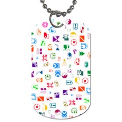 Colorful Abstract Symbols Dog Tag (one Side) by FunnyCow