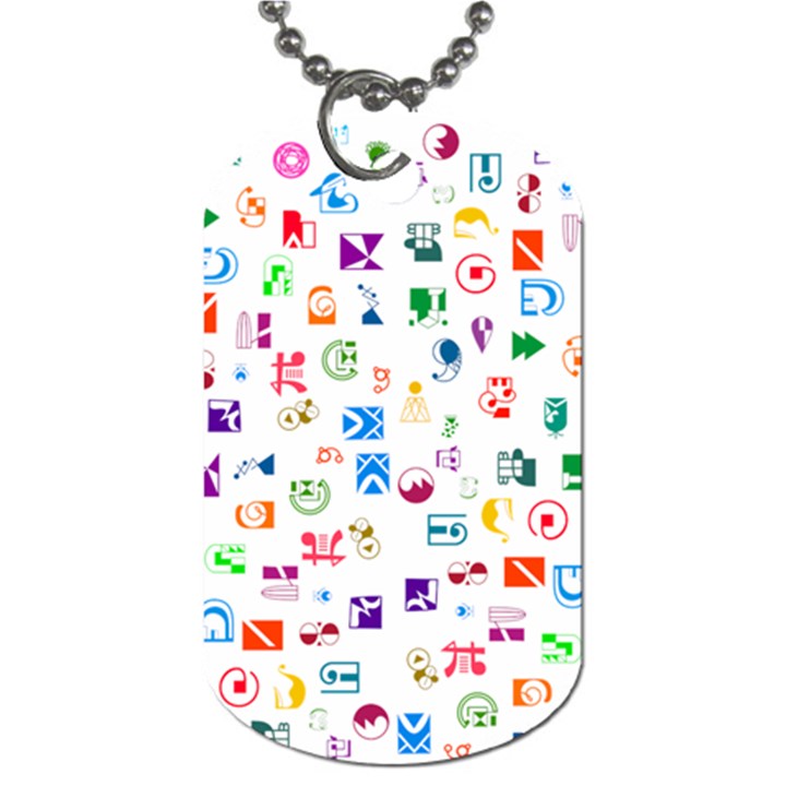 Colorful Abstract Symbols Dog Tag (One Side)