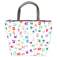 Colorful Abstract Symbols Bucket Bag by FunnyCow