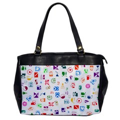 Colorful Abstract Symbols Oversize Office Handbag by FunnyCow