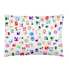 Colorful Abstract Symbols Pillow Case (two Sides) by FunnyCow