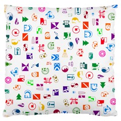 Colorful Abstract Symbols Large Cushion Case (one Side) by FunnyCow