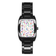 Colorful Abstract Symbols Stainless Steel Barrel Watch by FunnyCow