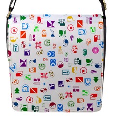 Colorful Abstract Symbols Flap Closure Messenger Bag (s) by FunnyCow