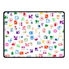 Colorful Abstract Symbols Double Sided Fleece Blanket (small)  by FunnyCow